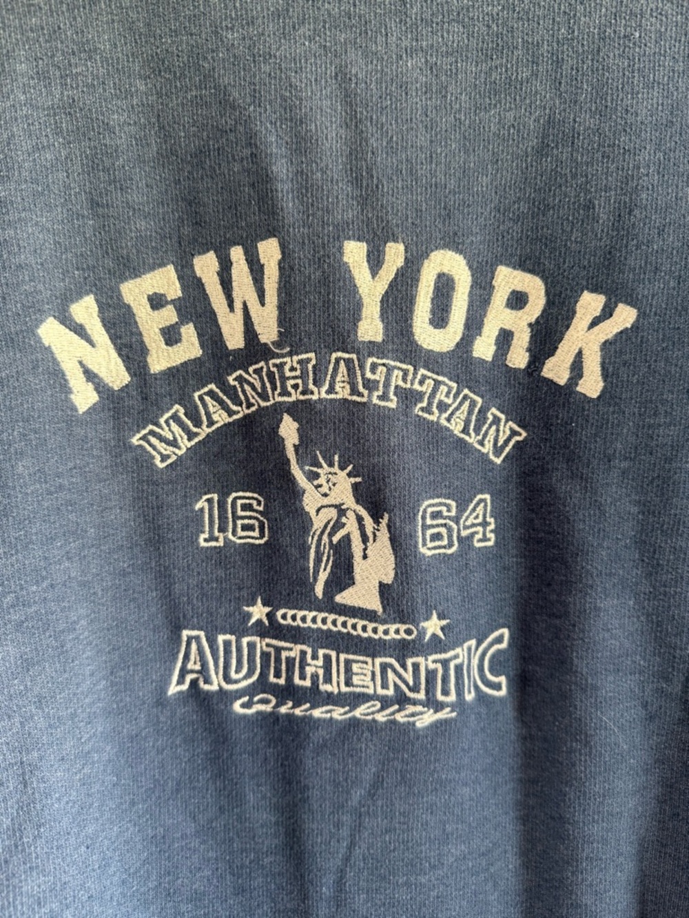 New York embroidered Graphic Crewneck Sweatshirt - Blue size Large - Picture 2 of 7